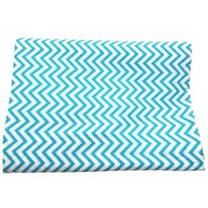 VTG Fabric Material 1 Yard Teal White Chevron Zig Zag Pattern Craft Sewing Quilt